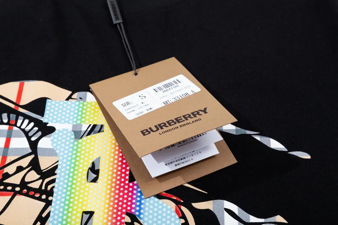 BURBERRY Logo Classic Retro Same Style T 260 Versatile : Black Size：XS~L